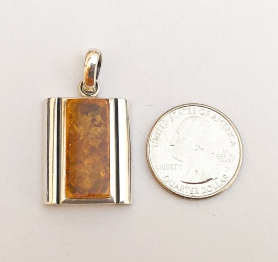 Nice Baltic Amber Pendant Sterling Silver - image 5