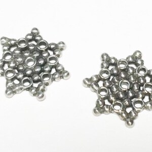 2 Large Bali Sterling Silver Daisy Spacer Beads 14mm