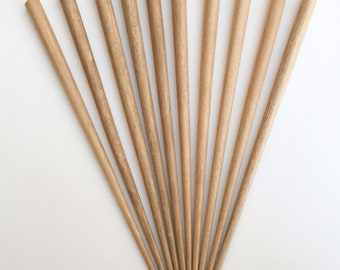 Wood Hair Sticks Hambaba Round With Flat Top 7 1/2" 10 pcs. per package