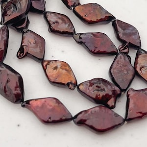 Diamond Shaped Freshwater Pearls~ 1 strand Purple