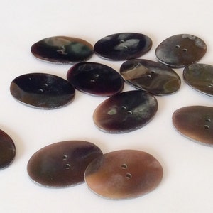 12 Black Oval Shell Buttons for Crafts and Accessories - Etsy