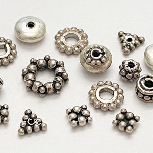 Decorative Bali Sterling Silver Spacer Saucer Beads 15 pc