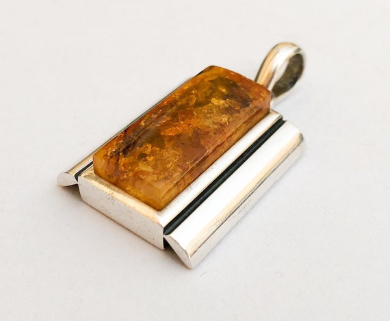 Nice Baltic Amber Pendant Sterling Silver - image 2