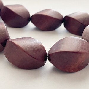 Big Brown Wood Twist Beads 14x26MM