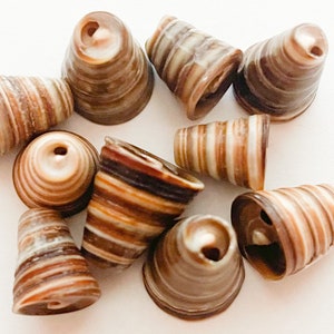 10PC Natural Shell Bead Caps Cones