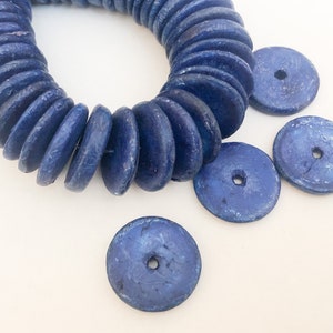 20mm Coconut Pukalet Disc Rondelle Spacer Beads Navy-30pc