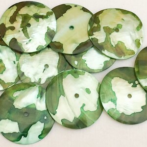Large Shell Round Buttons Shell Disc Green 1 1/4 Inch-10pc - Etsy