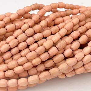Oval Wood Beads, 4x6MM Rosewood Rice Shape Natural Wood Beads 16&quot; strand