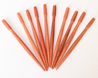 Bayong wood hair sticks shawl pins small round 4 1/2 inch. 10 pcs.