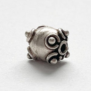 Sterling Silver Bead Oval Bali Style