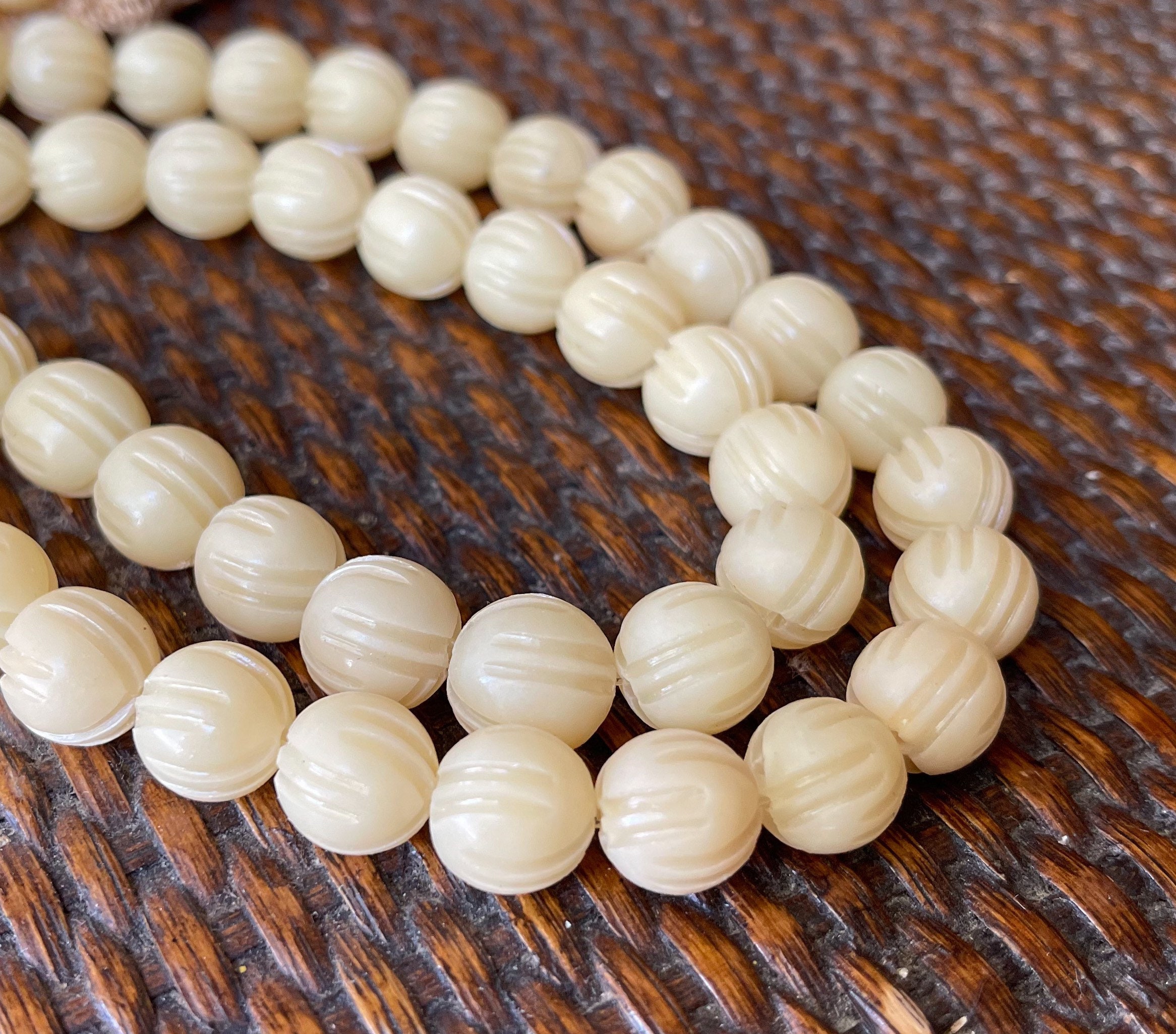 Carved Buri Nut Beads Natural 12MM Round-16 strand | Etsy