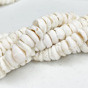 13MM  Distressed Large Puka Shells 16 Inch Strand