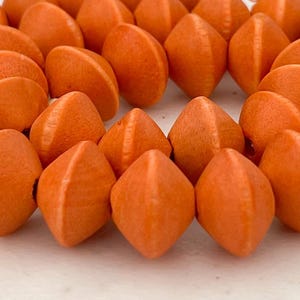 15MM Saucer Wood Beads Orange