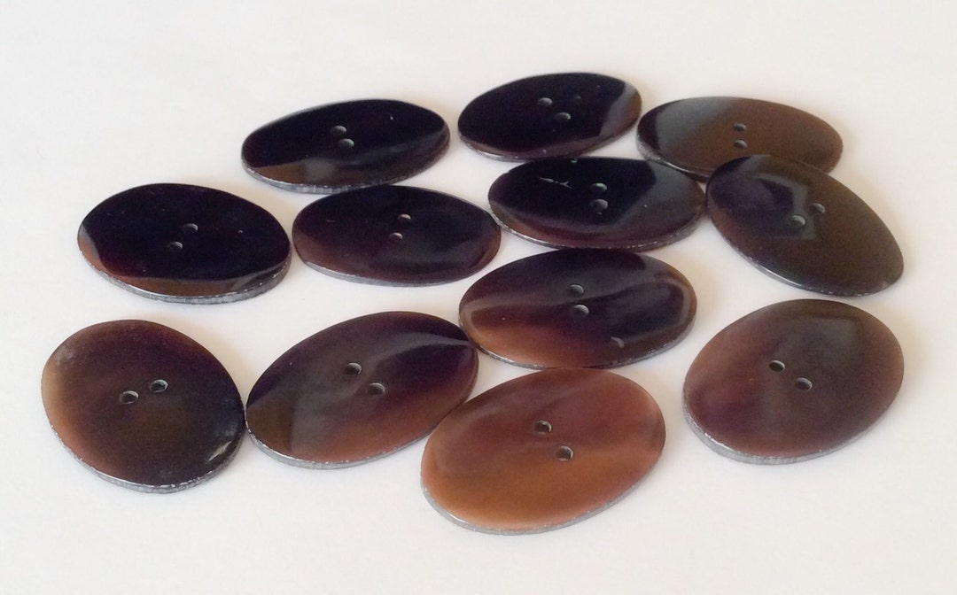 12 Black Oval Shell Buttons for Crafts and Accessories - Etsy