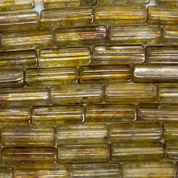 Destash tube glass beads-25pc