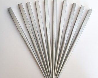 10 Hair Sticks, Long Wood Hair Sticks, Silver 7 1/2"