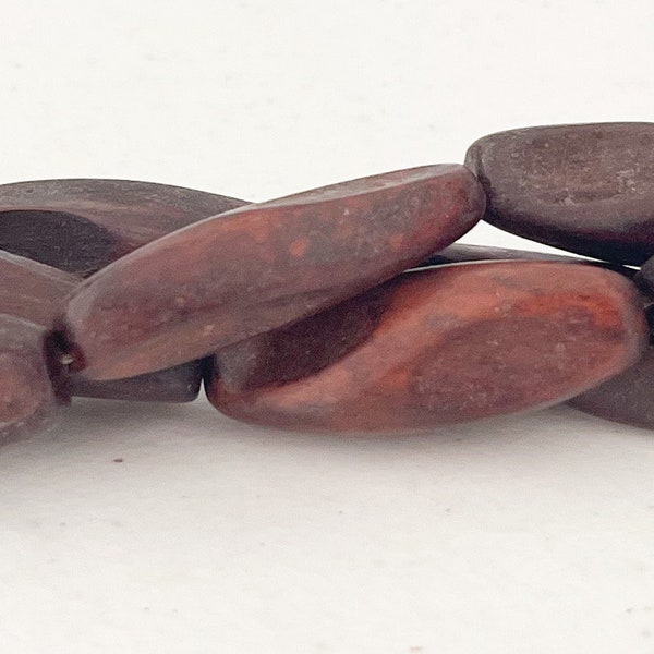Cuentas ovaladas facetadas de madera de 1 pulgada