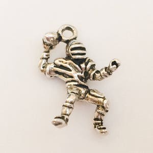 Solid Sterling Silver 3-D Football Charm, Ball Player Charm