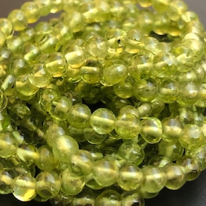 4MM Round Peridot Beads Full Strand 15”