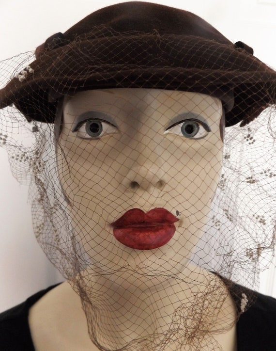 Woodmere of New York Vintage Felt and Netted HatMid … Gem