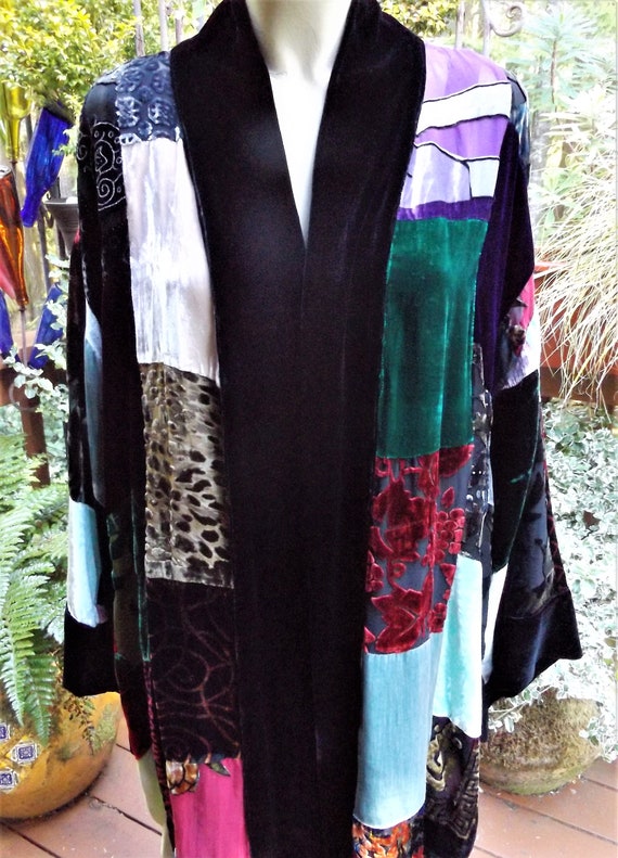 Luxurious Velvet Kimono Style Topper ~ Quilted wi… - image 5
