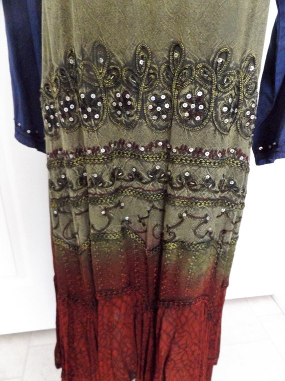 Vintage Renaissance Style Dress~Embellished Maxi … - image 3