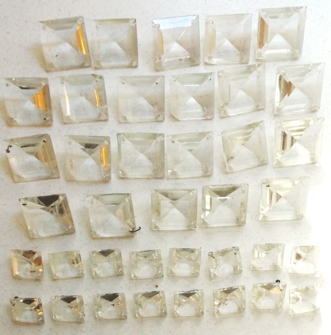 Square Crystal Pattern Square Pyramid Crystal Collection ~ Lot of Thirty-eight - Etsy