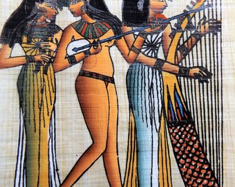 Dancers in Kheruef's Tomb at Luxor~Handpainted Papyrus~A Frameable Depiction from the Temple of Dendera