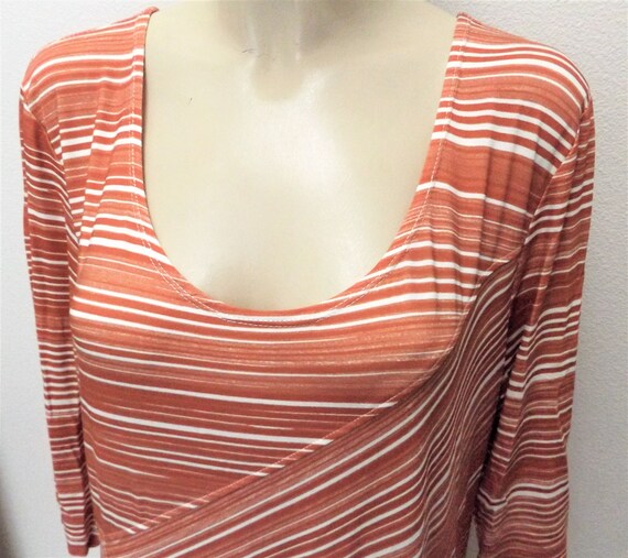 Peruvian Connection ~ Rust and Cream Striped Maxi… - image 1