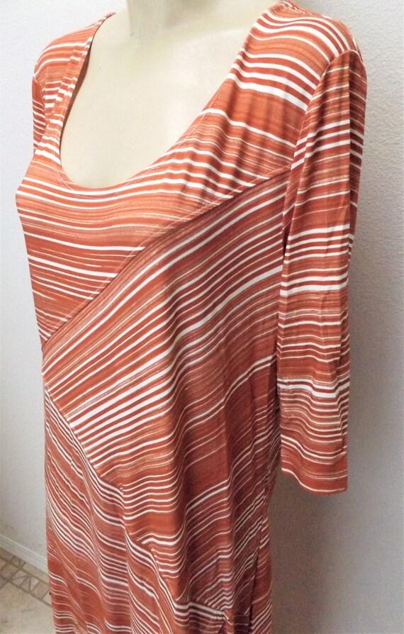 Peruvian Connection ~ Rust and Cream Striped Maxi… - image 4