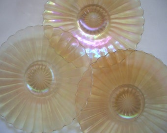 Stunning Mid-Century Anchor Hocking Depression Glass Plates - Set of Three