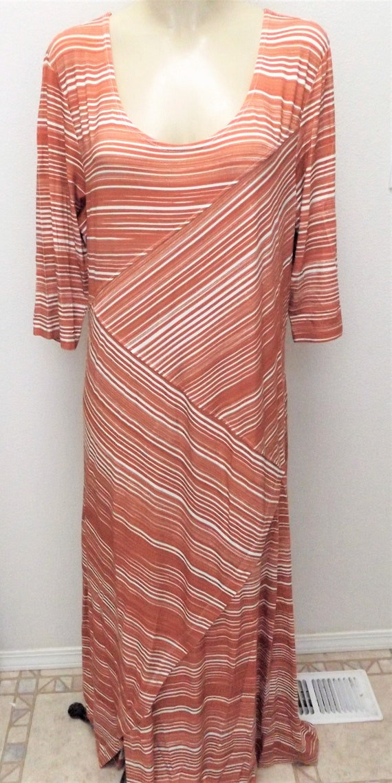 Peruvian Connection ~ Rust and Cream Striped Maxi… - image 2