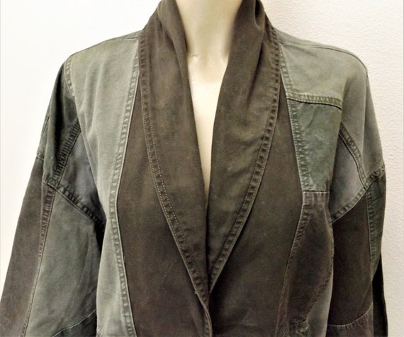 HEI Khaki Jacket~ Upscaled Patchwork 'Fatigue' Lo… - image 1