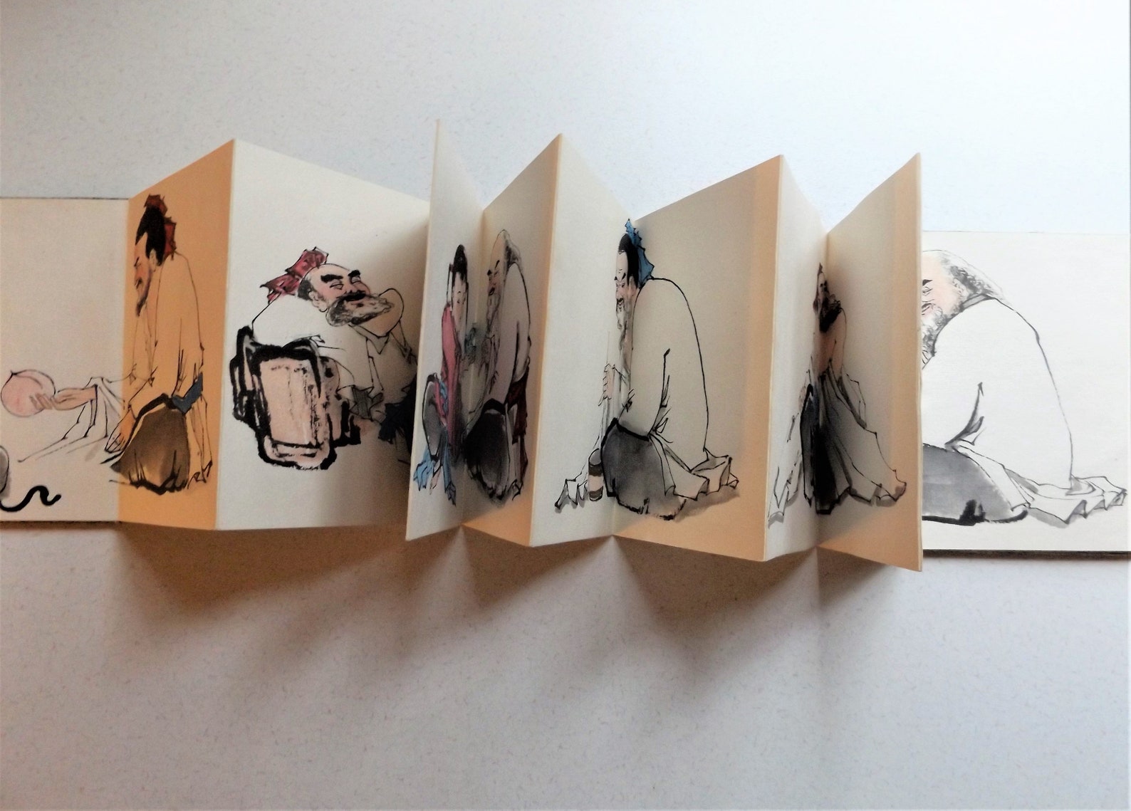 Japanese Orihon Hand Painted Concertina Fold Book Etsy