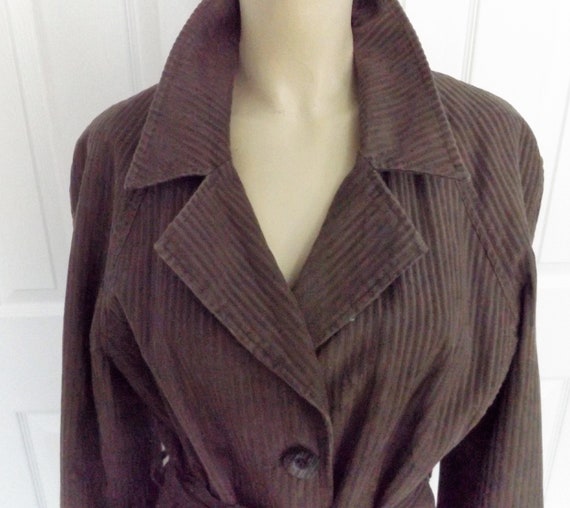 Trench Style Coat by J.Jill ~ Mocha Brown Fully-Li