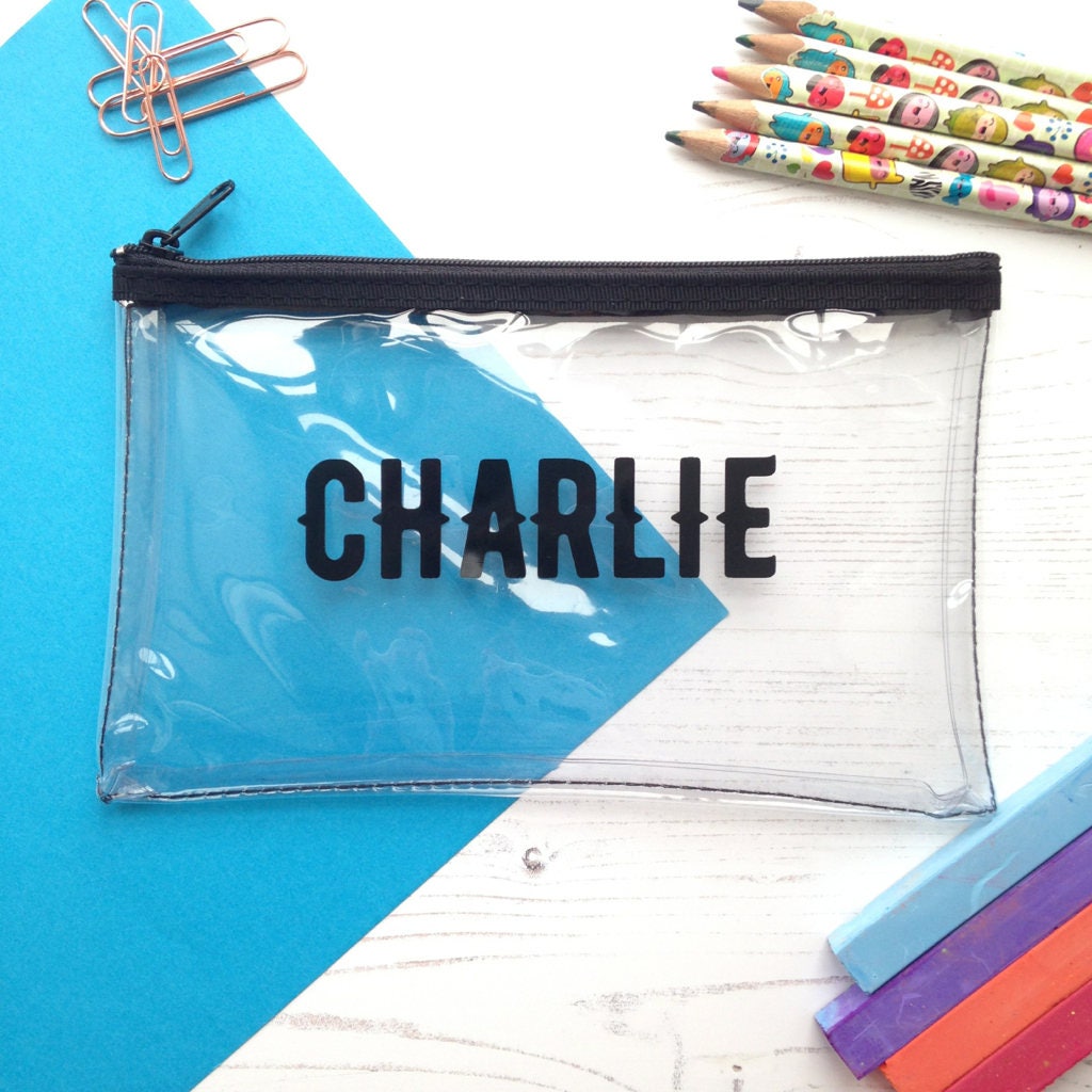 Personalised Clear Pencil Case With Zip Perfect for School Etsy