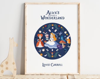 Alice in Wonderland Printable Poster, Alice in Wonderland digital download, Alice in Wonderland room decor, Alice in Wonderland Wall Art