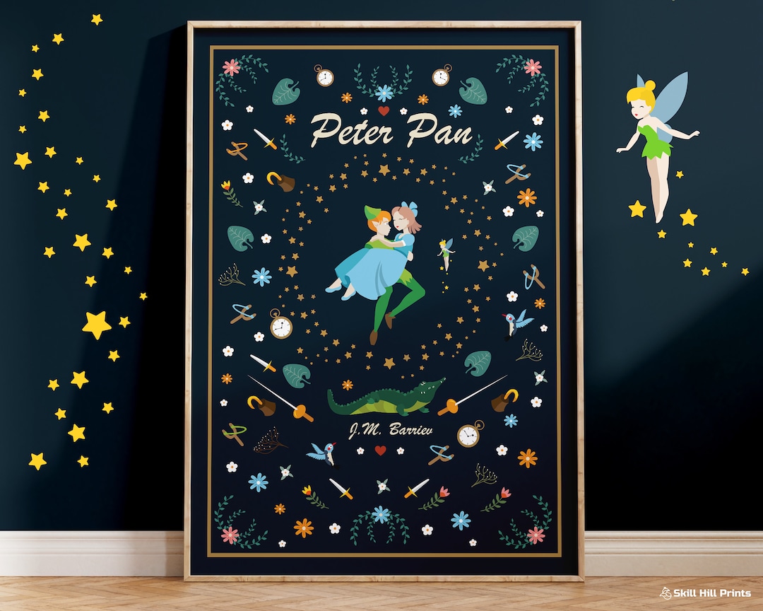 Peter Pan Poster, Peter Pan Room Decor, Nursery Peter Pan Poster, Peter
