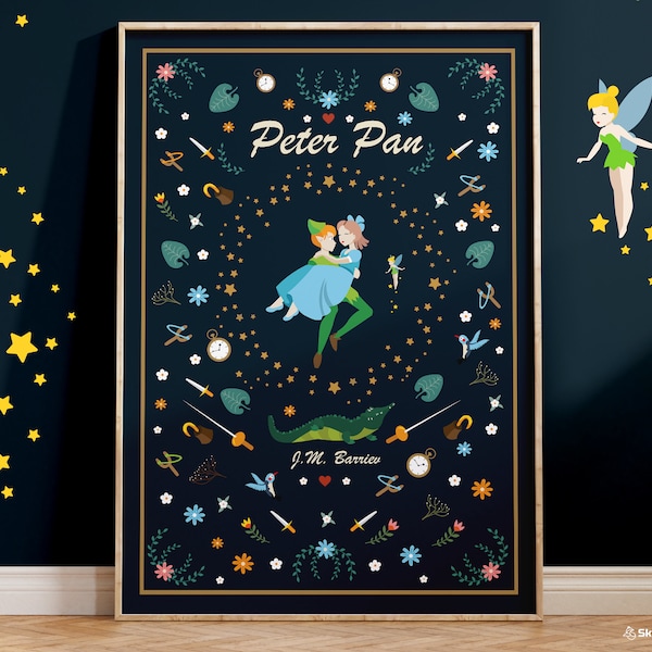 Peter Pan Wall Art Etsy