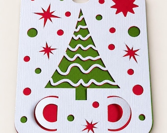 Personalised Christmas Money Holder Card, Cash Gift Wallet, Voucher Sleeve, Tree Design