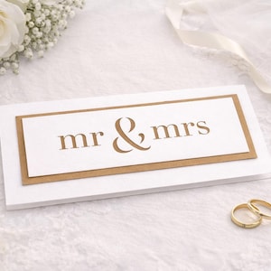 Personalised Wedding Money Envelope, Mr And Mrs Cash Gift, Bride Groom Voucher Holder, Newlywed Keepsake Present, Couple Card Insert, Favour