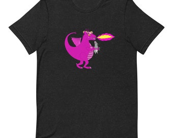 Fire breathing dragon bunny friends Unisex t-shirt