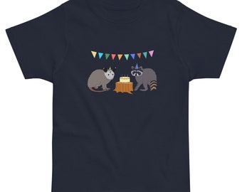 Opossum raccoon forest party Toddler jersey t-shirt