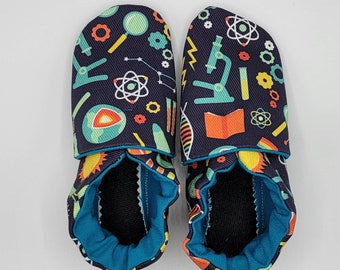 Custom classroom shoes, soft soled slippers, made to order slippers. Montessori or Waldorf shoes. Made to order. Science