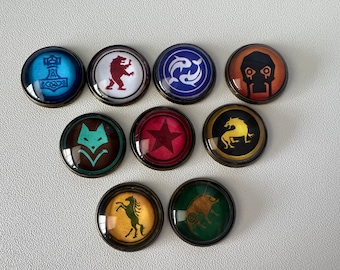 Scythe Faction Tokens - 9 Tokens Premium Gaming tokens