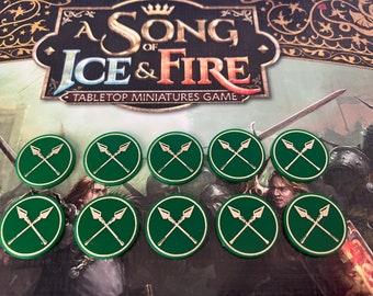 ASOIAF Objective Counters Objective tokens. A song of ice and Fire tokens. 10 Tokens ASOIAF tokens