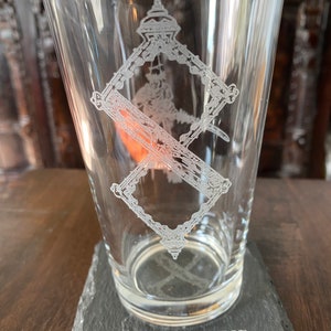 Blasphemous Engraved Glass , Coaster , Guilt , The Penitent One custom Engraved Glass Pint Glass