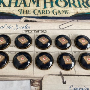 Arkham Horror Healing Supply / EHBO-tokens - 10 munten - premium messing metalen basis