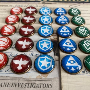 Arkham Horror The Card Game Compatible Premium Brass Backed Investigator Tokens