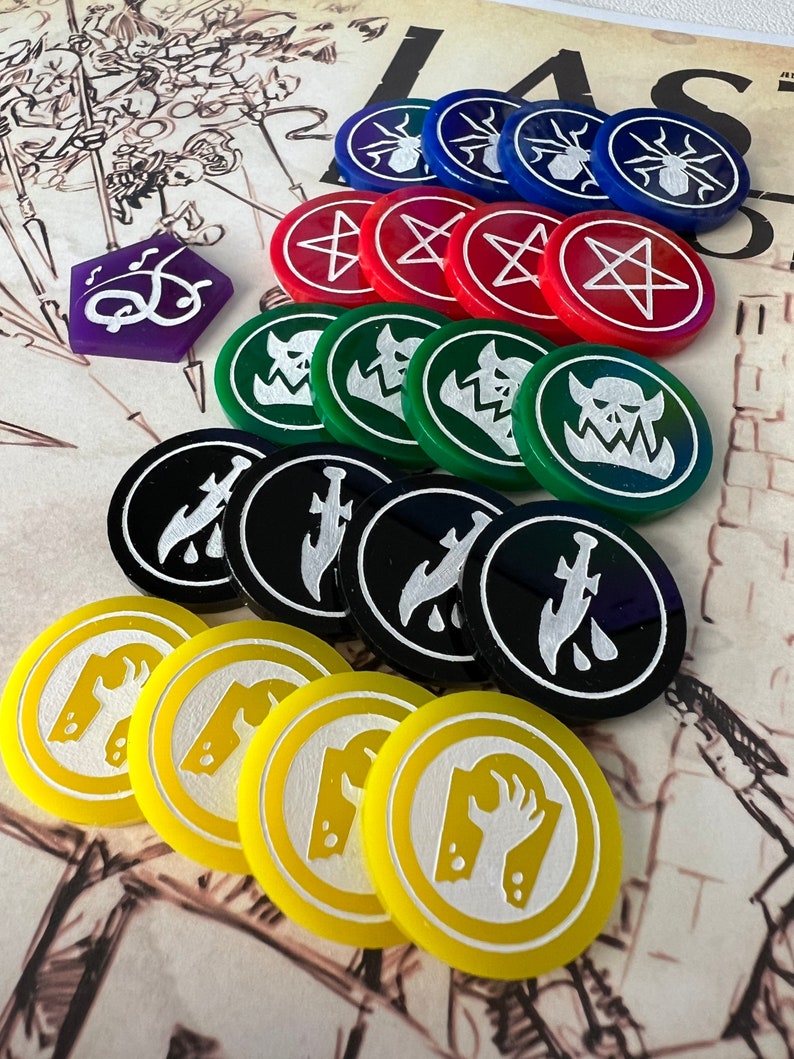 Last Bastion Tokens - Equipment Tokens - 21 Double Sided Tokens - Etsy